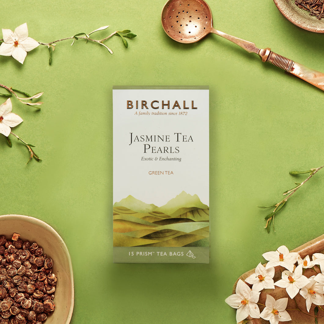 Jasmine Tea Pearls 15 Plant-Based Prism Tea Bags